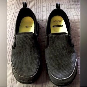 Faded Glory Memory Foam Loafers Shoes Gray/BLACK Mens sz 8.5 Casual Comfort NM